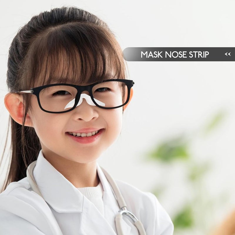 DIYEAH 10Pcs Anti-Fog Nose Bridge Pads Seal Nose Cushion Silicone Nose Pads Self-Adhesive Protection Strip Nose Pad for Mask Eyeglasses Nose Pads Glasses Bridge Strap - Image 5